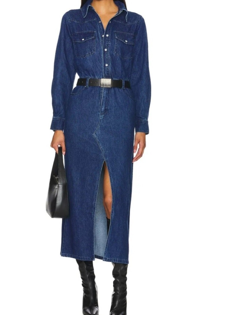NWT Steve Madden Dark Blue Denim Maxi Dress